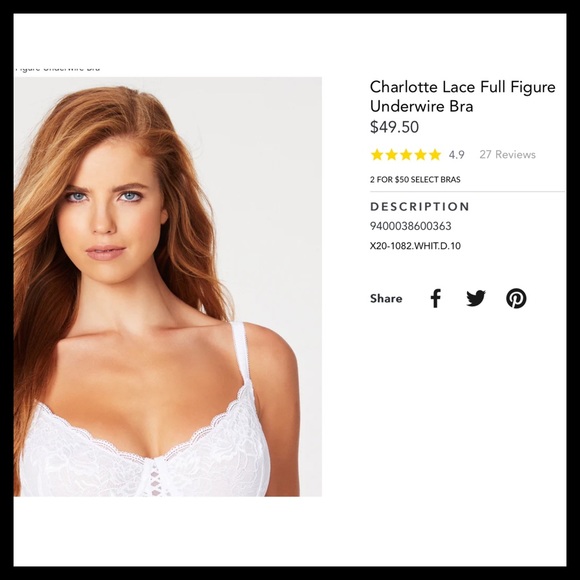 FREDRICKS OF HOLLYWOOD Charlotte Lace Full Figure Underwire Bra Periwinkle - Picture 8 of 9